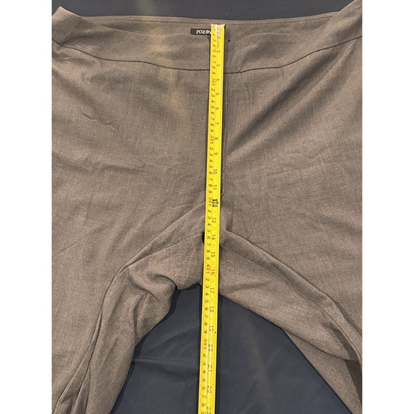 Roz & Ali Womens Plus Size 22 Grey Elastic Waist Straight Leg Dress Pants Office - Picture 5 of 15
